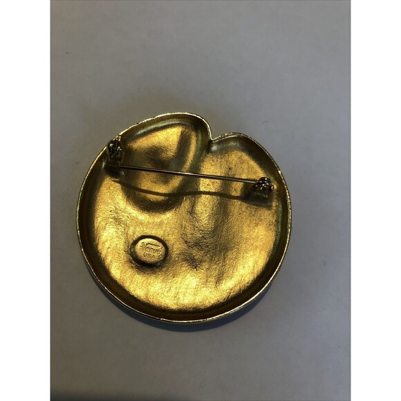 Venue USA Pin Brooch Rhinestone Faux Pearl Peace Lily Pad Deco Vintage Stunning - Picture 3 of 6